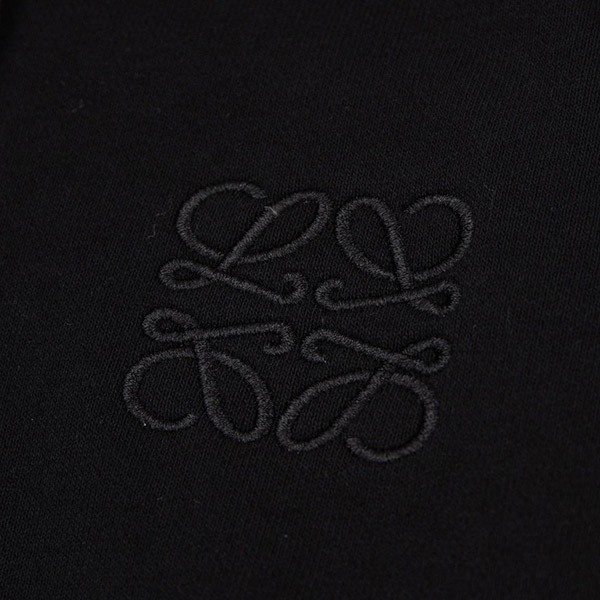 ロエベ ネオン ロゴ刺繍入りパーカー コピー ブラック loy17264
